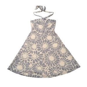 J. Crew Floral Halter Dress Embossed Cotton